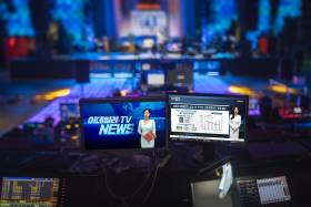 News concept: black text Financial News under the piece of  torn